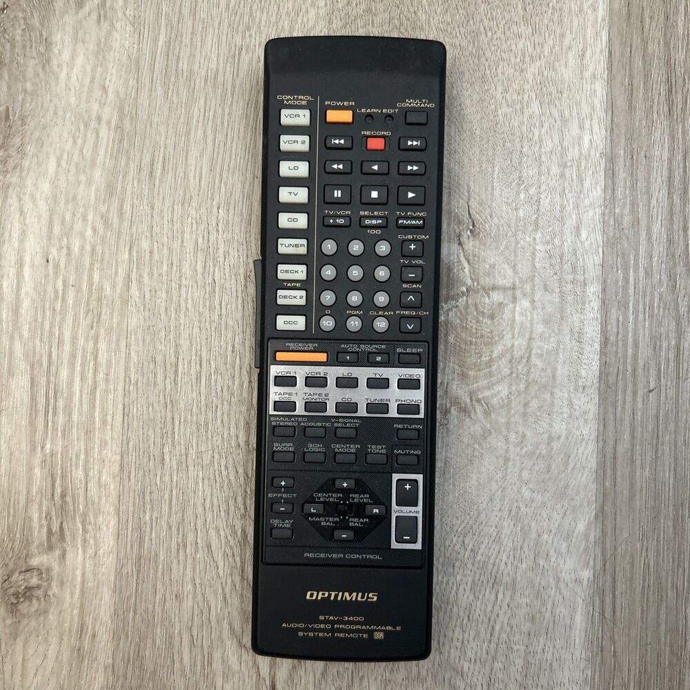 Optimus STAV-3400 Remote Control Audio Video Receiver System Home Theater Tested